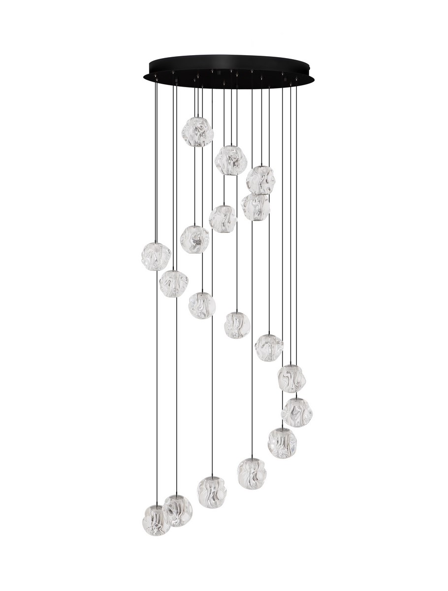 Luces Exclusivas CHEPEN Lampa Wisząca ø 60cm LED 87W 5057lm 3000K metal/akryl czarny LE44427