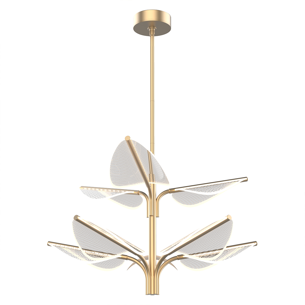 Quintiesse Duża lampa wisząca LED Floriana Naturalny mosiądz Elstead Lighting QN-FLORIANA-8P-L-NBR