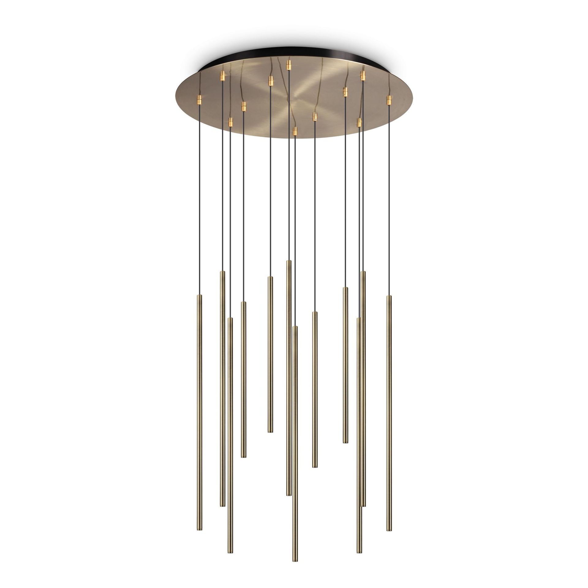 Ideal Lux Lampa Wisząca LOOK LED SP12 ROUND DROP D16 ON-OFF OT 2700K Mosiądz 341101