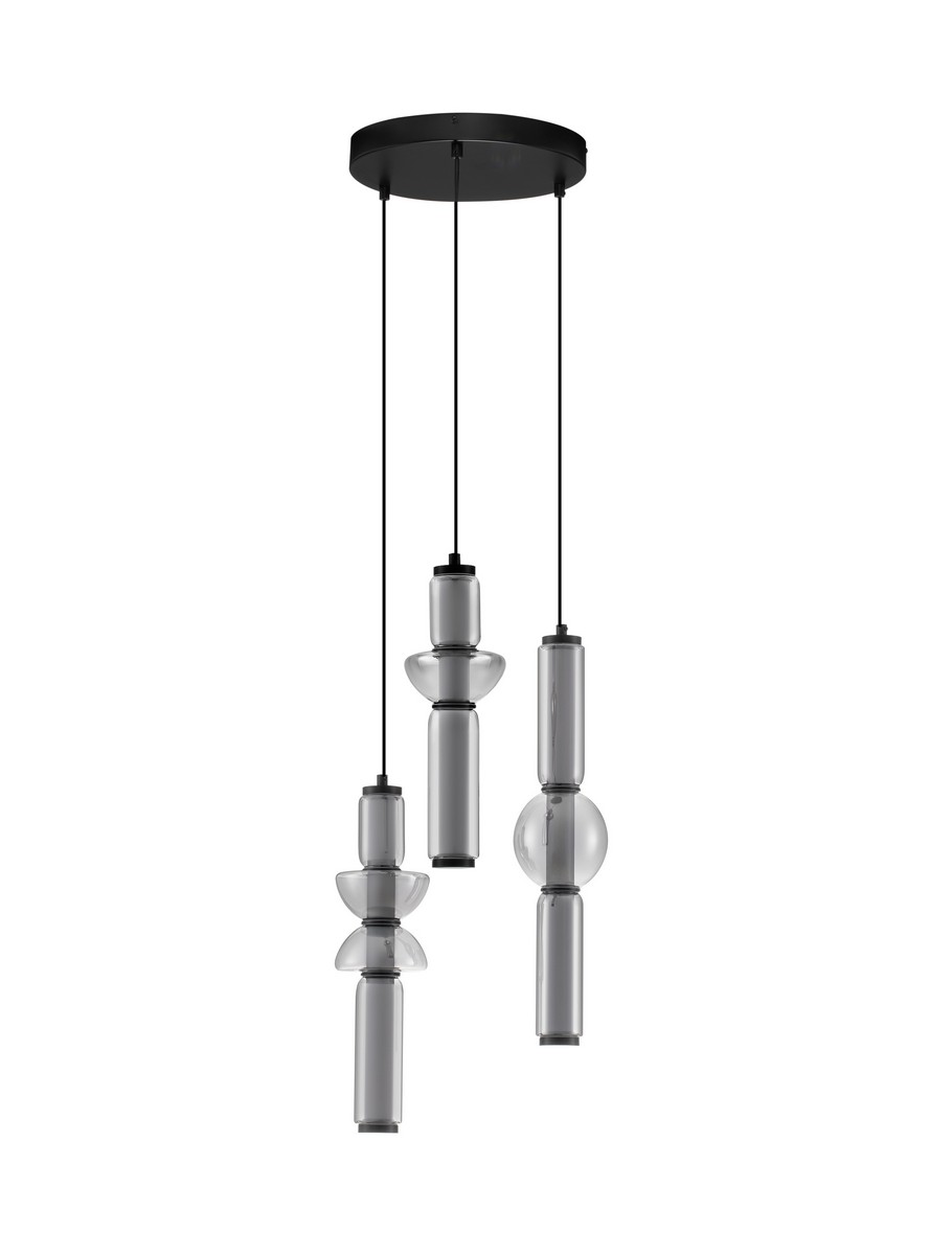 Luces Exclusivas GLORICA Lampa Wisząca ø 38cm LED 37W 2035lm 3000K metal/szkło szary i odcienie szarości LE45193