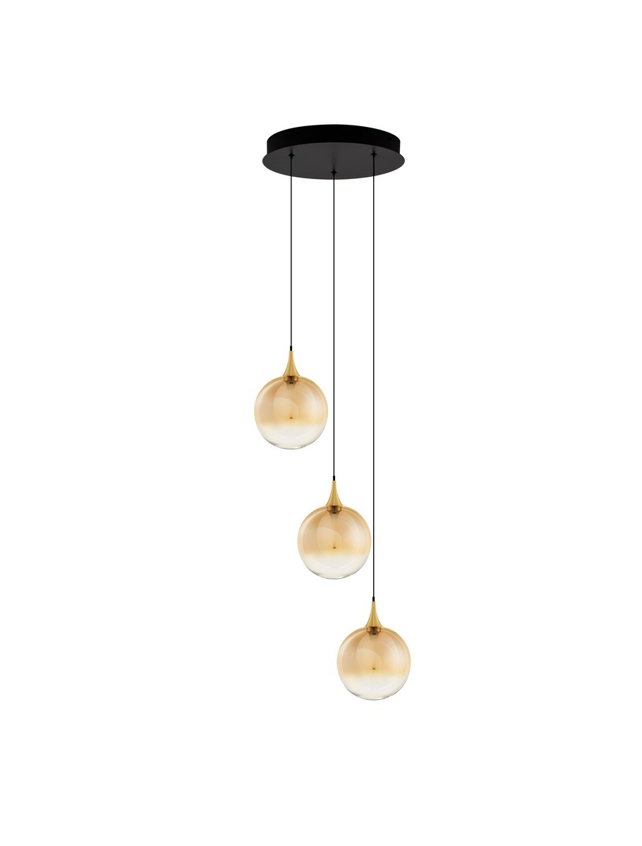 Luces Exclusivas LURVELA Lampa Wisząca ø 36cm LED 15W 750lm 3000K metal/szkło złoty i odcienie złota LE45133