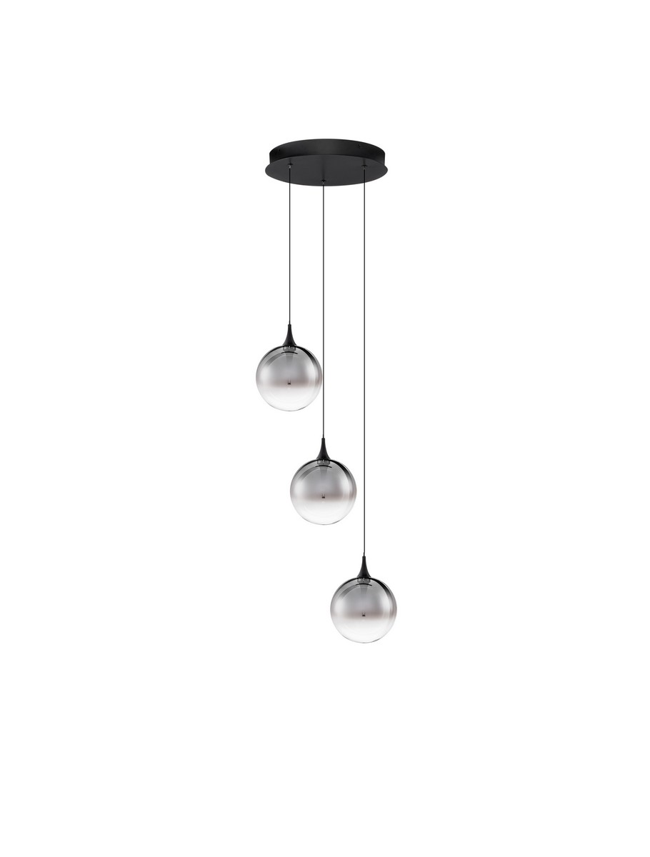 Luces Exclusivas LURVELA Lampa Wisząca ø 36cm LED 15W 675lm 3000K metal/szkło szary i odcienie szarości LE45129