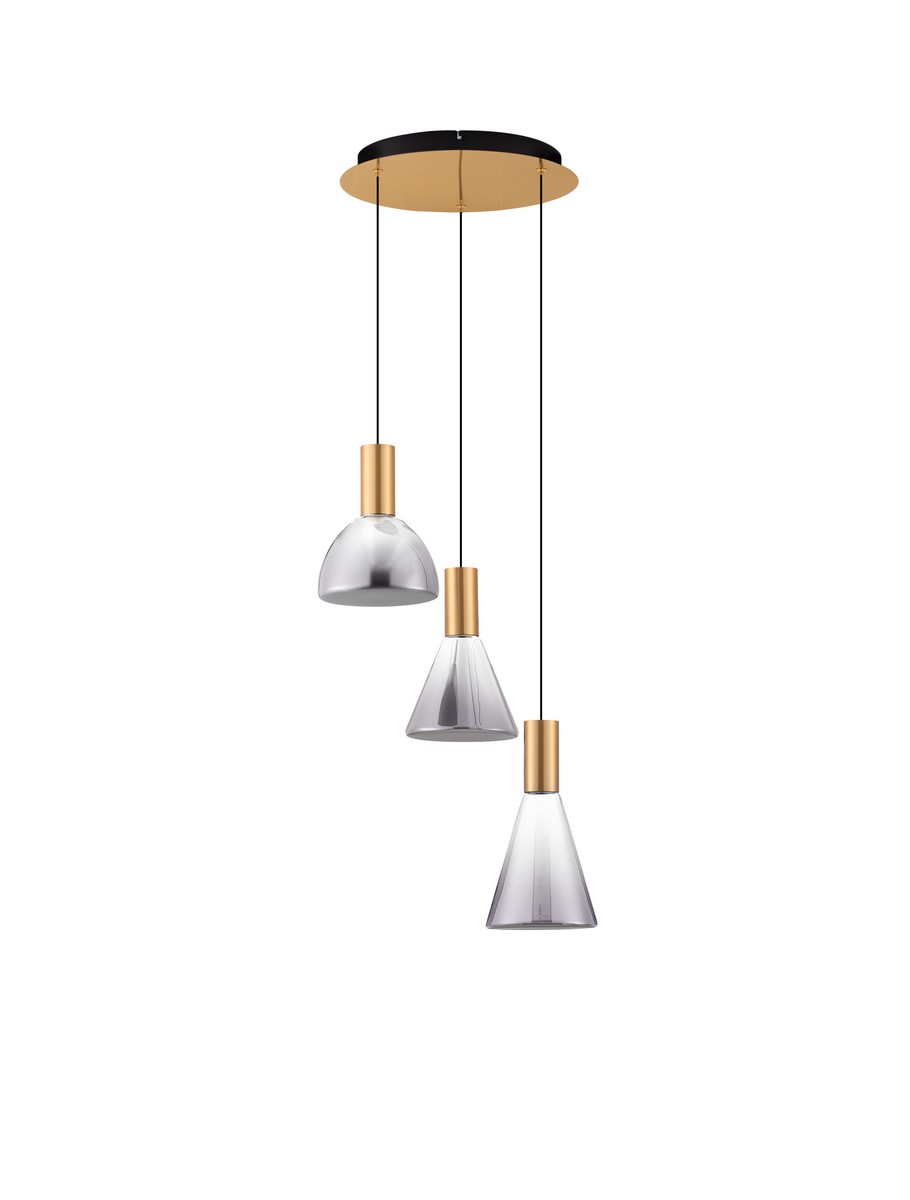 Luces Exclusivas SARDUNO Lampa Wisząca ø 43cm LED 20W 391lm 3000K metal/szkło złoty i odcienie złota LE45138