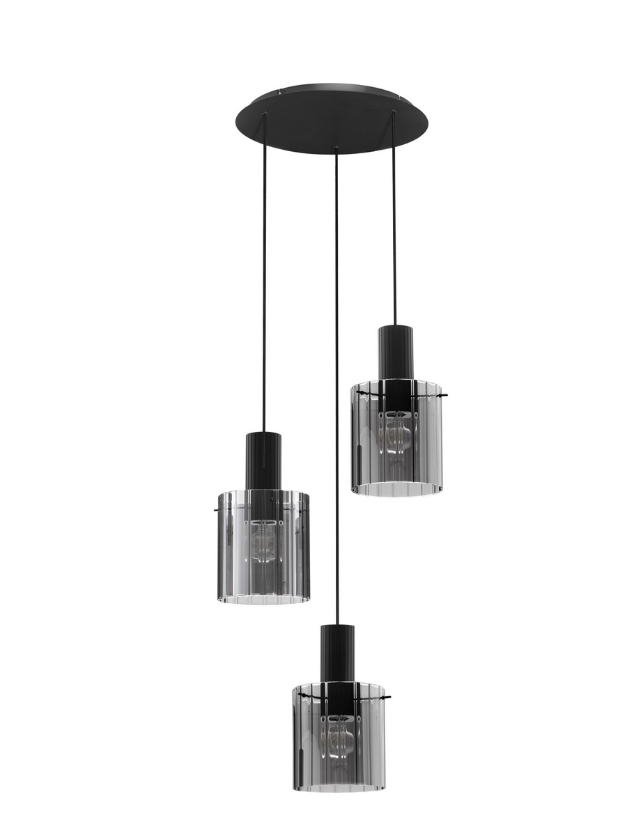 Luces Exclusivas ORAN Lampa Wisząca E27 stal/szkło czarny LE44244