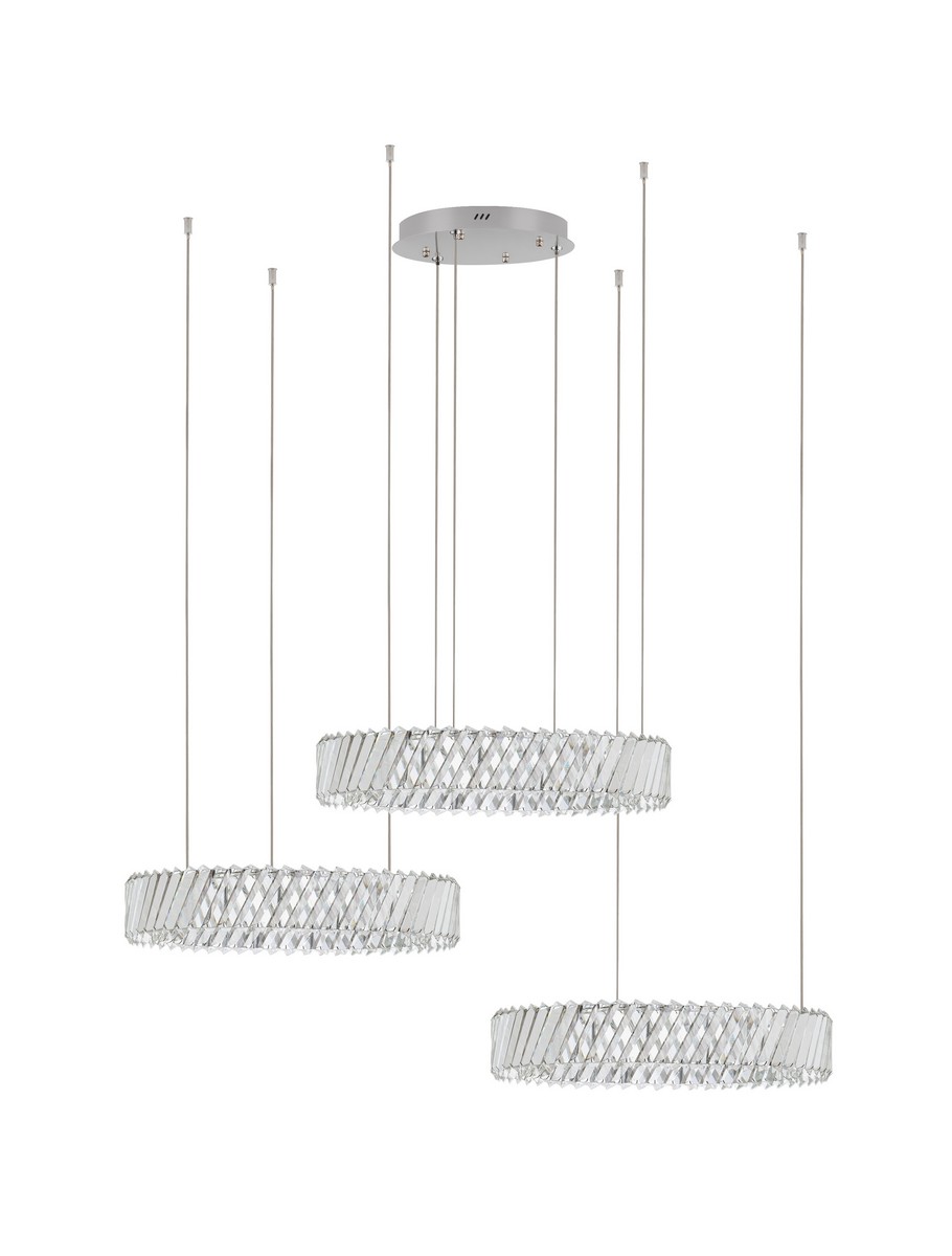 Luces Exclusivas CANLIRA Lampa Wisząca ø 116cm LED 129W 9030lm 3000K metal/kryształ szary i odcienie szarości LE45156