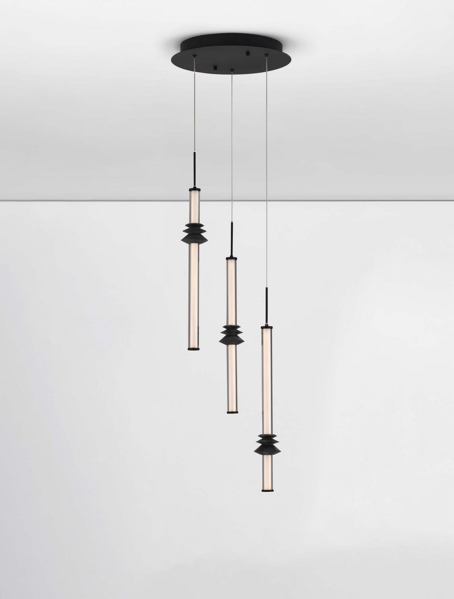 Luces Exclusivas URUBICHA Lampa Wisząca LED 18W 1346lm 3000K aluminium/ceramika/akryl czarny LE44690