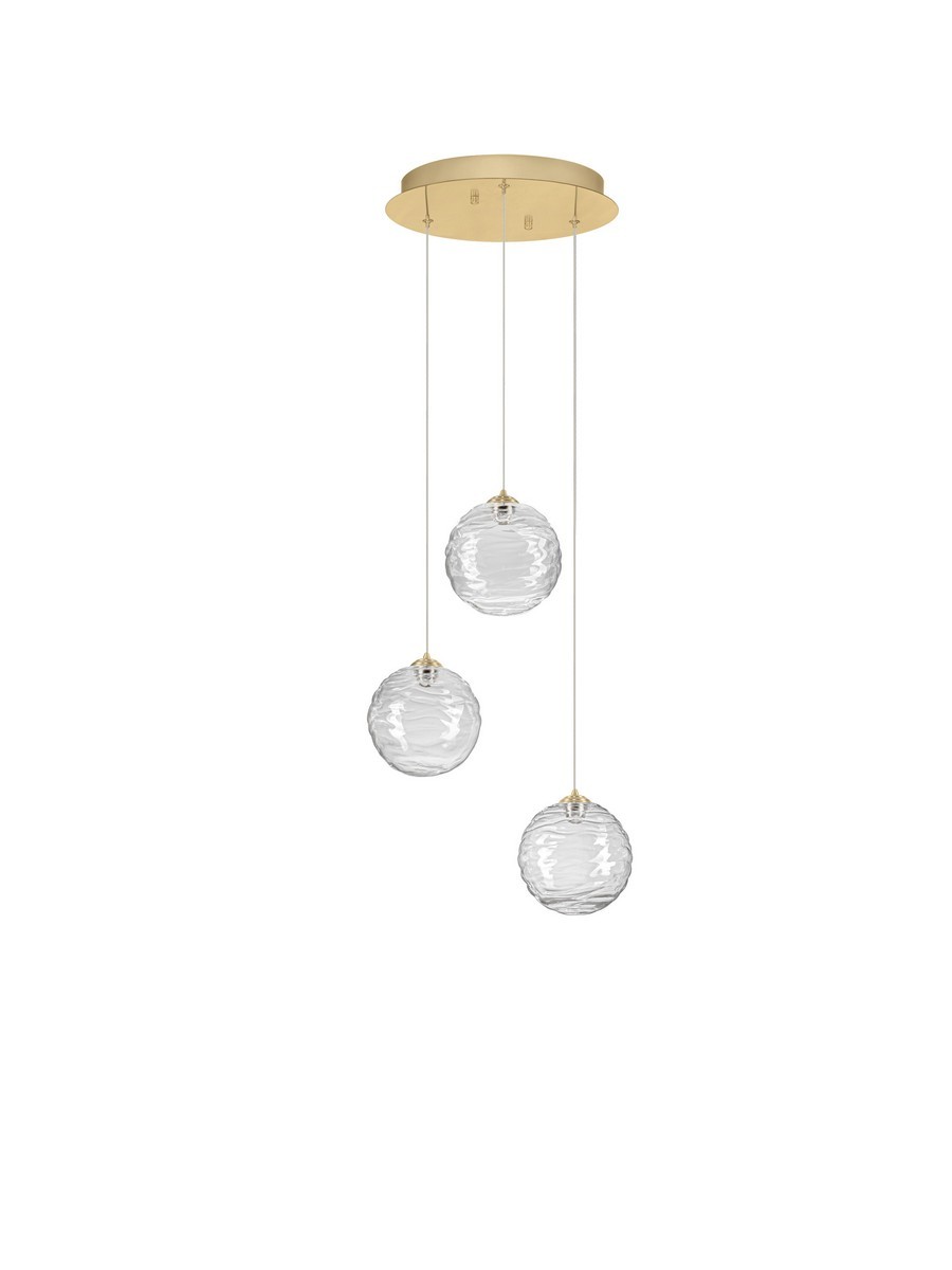 Luces Exclusivas ALBORA Lampa Wisząca LED 12W 842lm 3000K szkło/metal złoty i odcienie złota LE45742