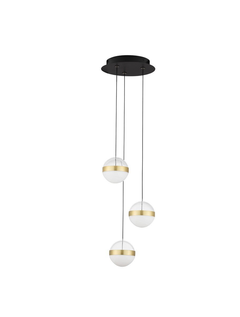 Luces Exclusivas ARTEIXO Lampa Wisząca LED 27W 1194lm 3000K stal/szkło/akryl złoty i odcienie złota LE45873