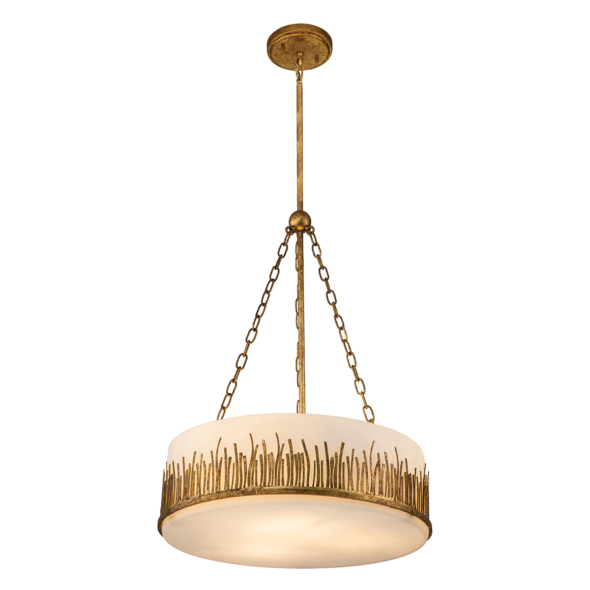 Quintiesse Lampa wisząca Sawgrass 3 źródła światła Płatkowe złoto Elstead Lighting QN-SAWGRASS-3P-DG-O