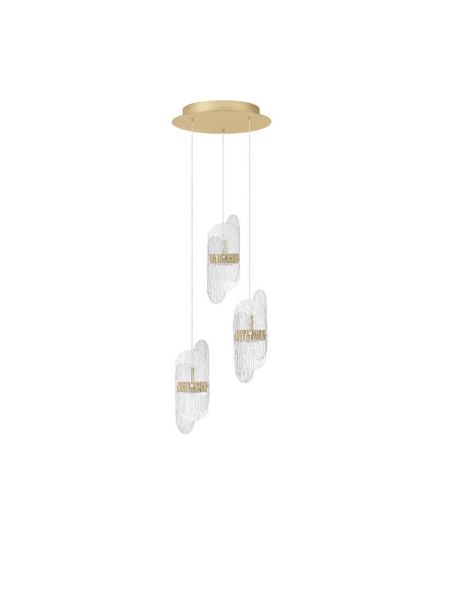 Luces Exclusivas BOSSOST Lampa Wisząca LED 20W 1417lm 2700K metal/szkło złoty i odcienie złota LE45957