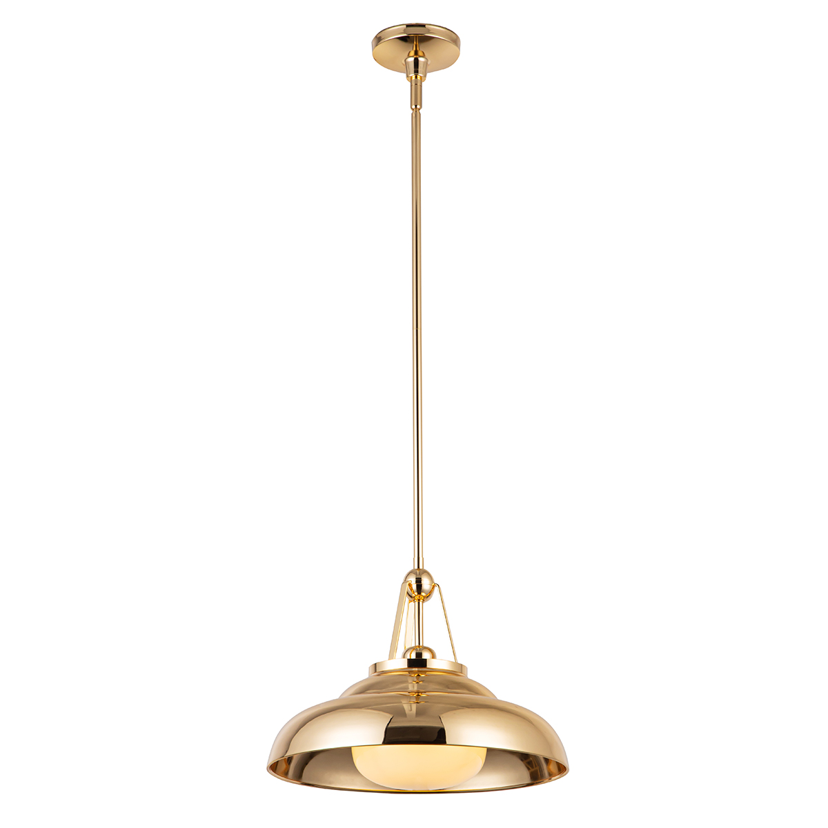 Quintiesse Lampa wisząca Palmetto 1 źródło światła Polerowany mosiądz Elstead Lighting QN-PALMETTO-P-M-PB