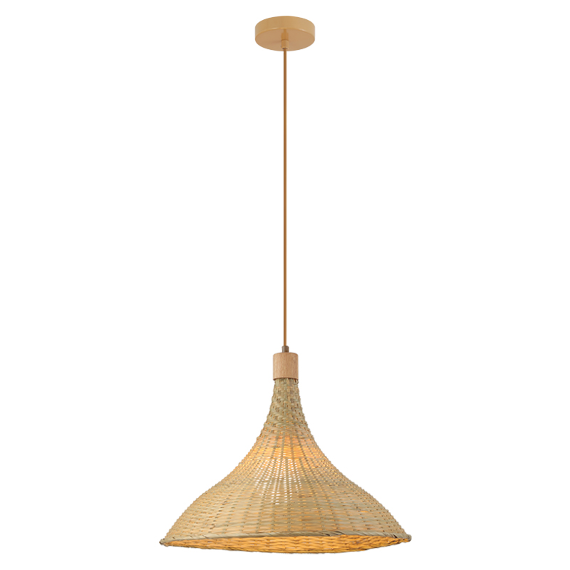 Zambelis Wisząca 1xE27 Max 40W Naturalny Rattan Brązowy Beżowy Metal 25441