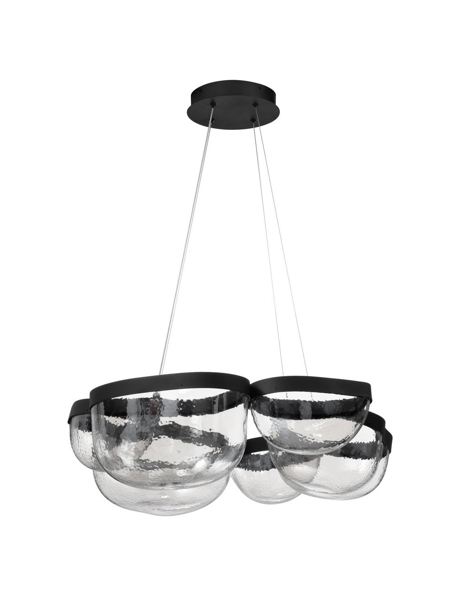 Luces Exclusivas TUNTE Lampa Wisząca LED 65W 1644lm 3500K stal/szkło czarny LE46204