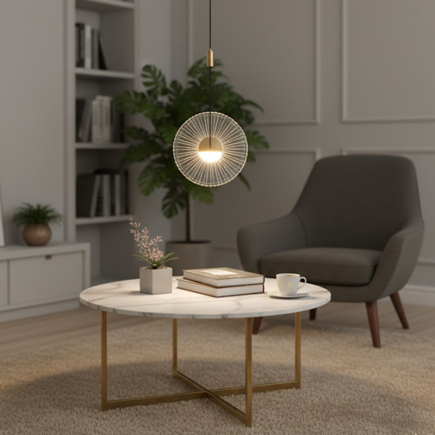 Step Into Design Lampa wisząca SUNBLAST - LED 20 cm, złota ST-DL5623