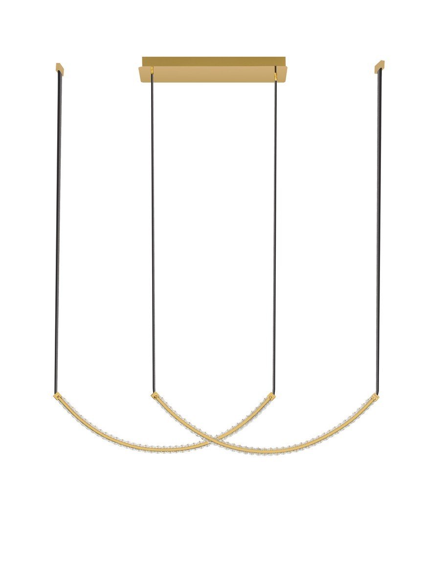 Luces Exclusivas CAMBRIL Lampa Wisząca LED 65W 3900lm 3000K aluminium/stal/kryształ/skóra złoty i odcienie złota LE45970