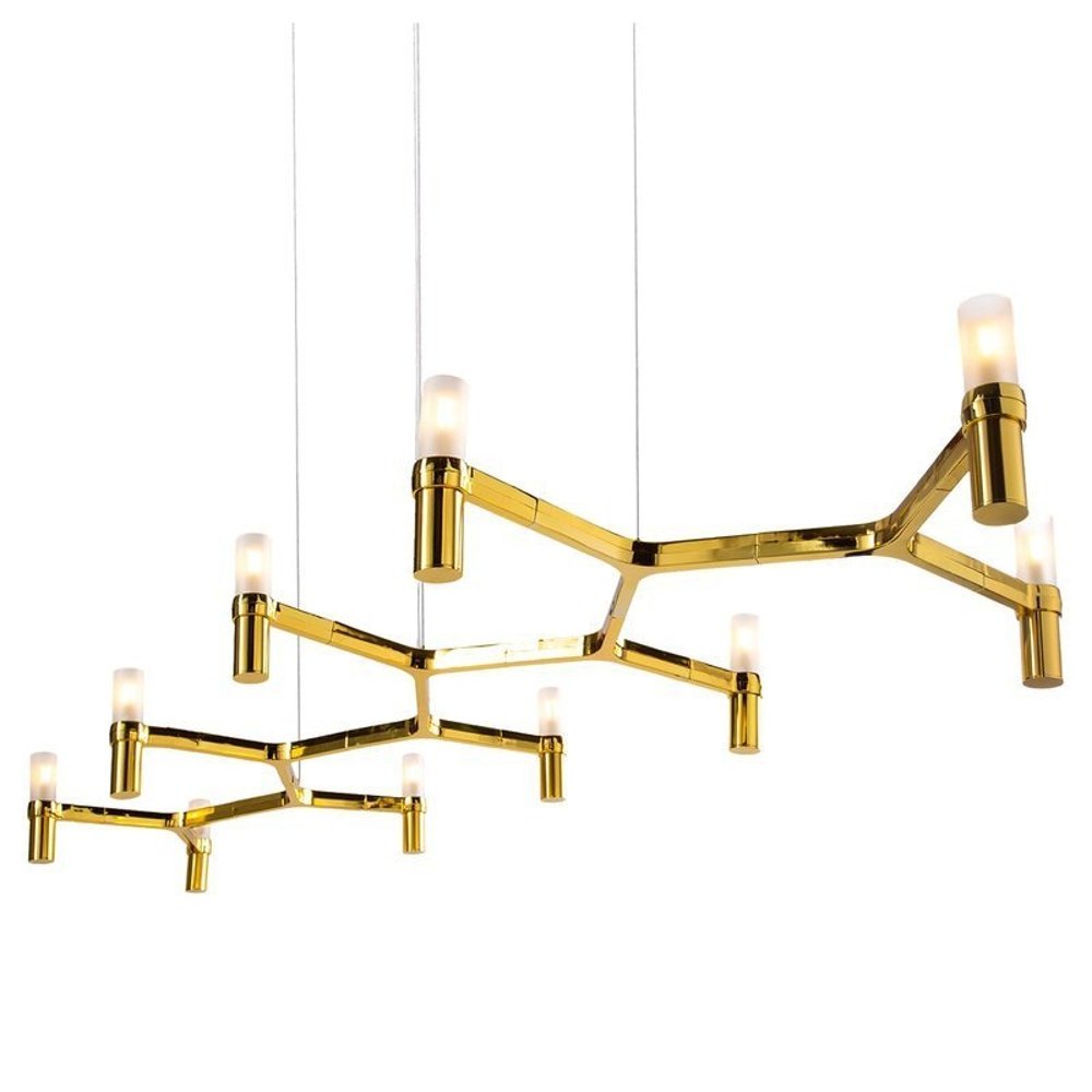 Step into Design Lampa wisząca CANDLES-10 złota 165cm