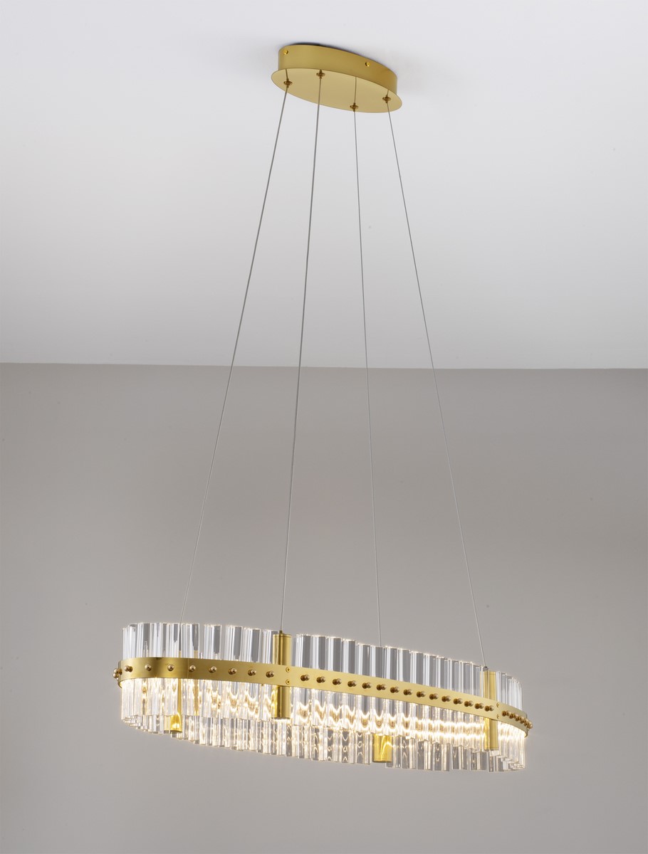 Luces Exclusivas MAYO Lampa Wisząca LED 45W 4402lm 3500K stal/szkło złoty i odcienie złota LE44227