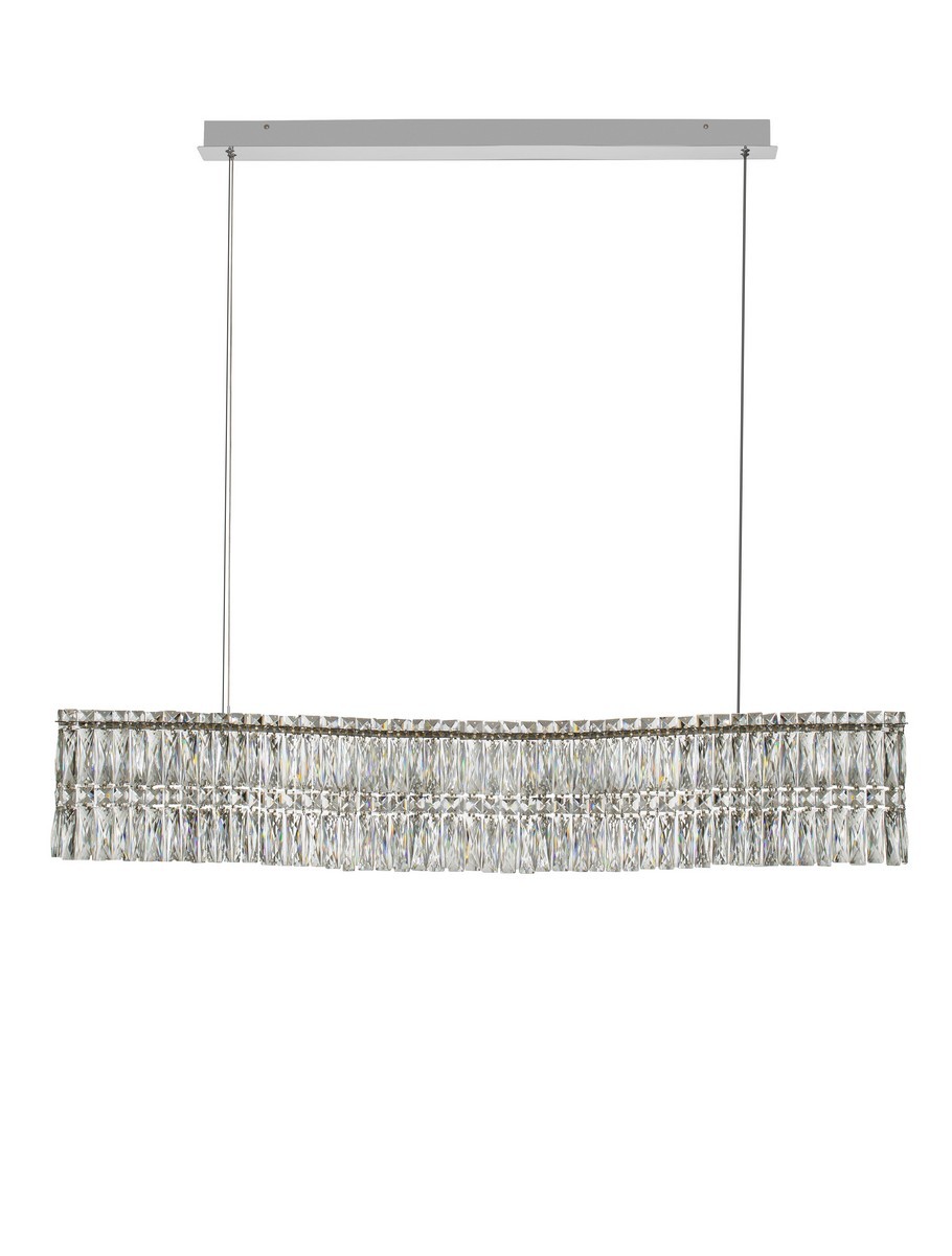 Luces Exclusivas ARIZA Lampa Wisząca LED 34W 2619lm 3500K stal/kryształ szary i odcienie szarości LE45853