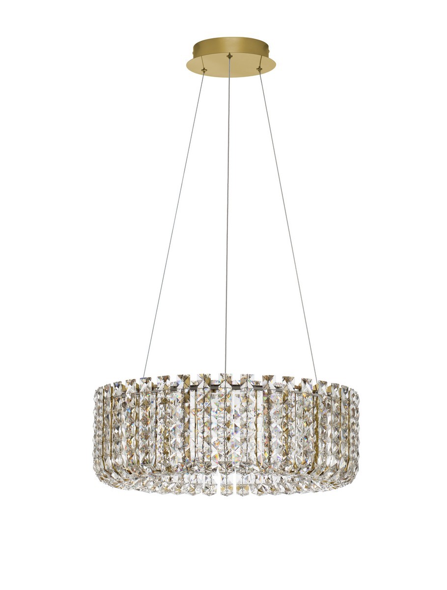 Luces Exclusivas ARONA Lampa Wisząca LED 47W 3682lm 3500K stal/kryształ złoty i odcienie złota LE45857