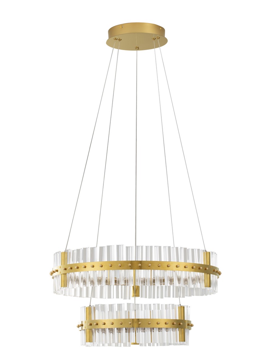 Luces Exclusivas MAYO Lampa Wisząca LED 67W 5709lm 3500K stal/szkło złoty i odcienie złota LE44226