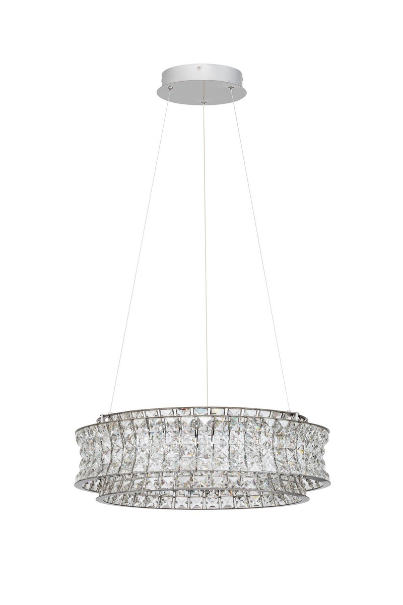 Luces Exclusivas ARONA Lampa Wisząca LED 56W 4592lm 3500K stal/kryształ szary i odcienie szarości LE45864