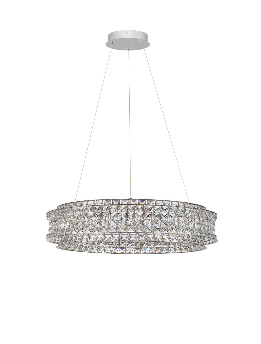 Luces Exclusivas ARONA Lampa Wisząca LED 74W 5920lm 3500K stal/kryształ szary i odcienie szarości LE45865