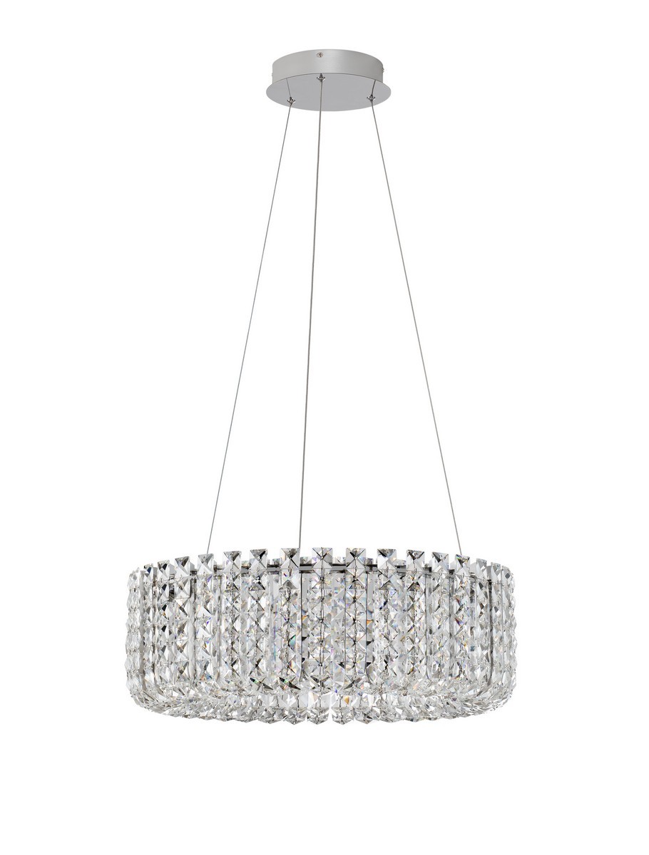 Luces Exclusivas ARONA Lampa Wisząca LED 47W 3682lm 3500K stal/kryształ szary i odcienie szarości LE45854