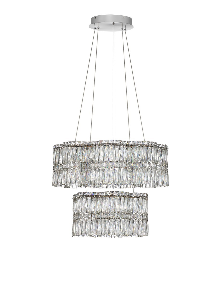 Luces Exclusivas ARIZA Lampa Wisząca LED 56W 4119lm 3500K stal/kryształ szary i odcienie szarości LE45852