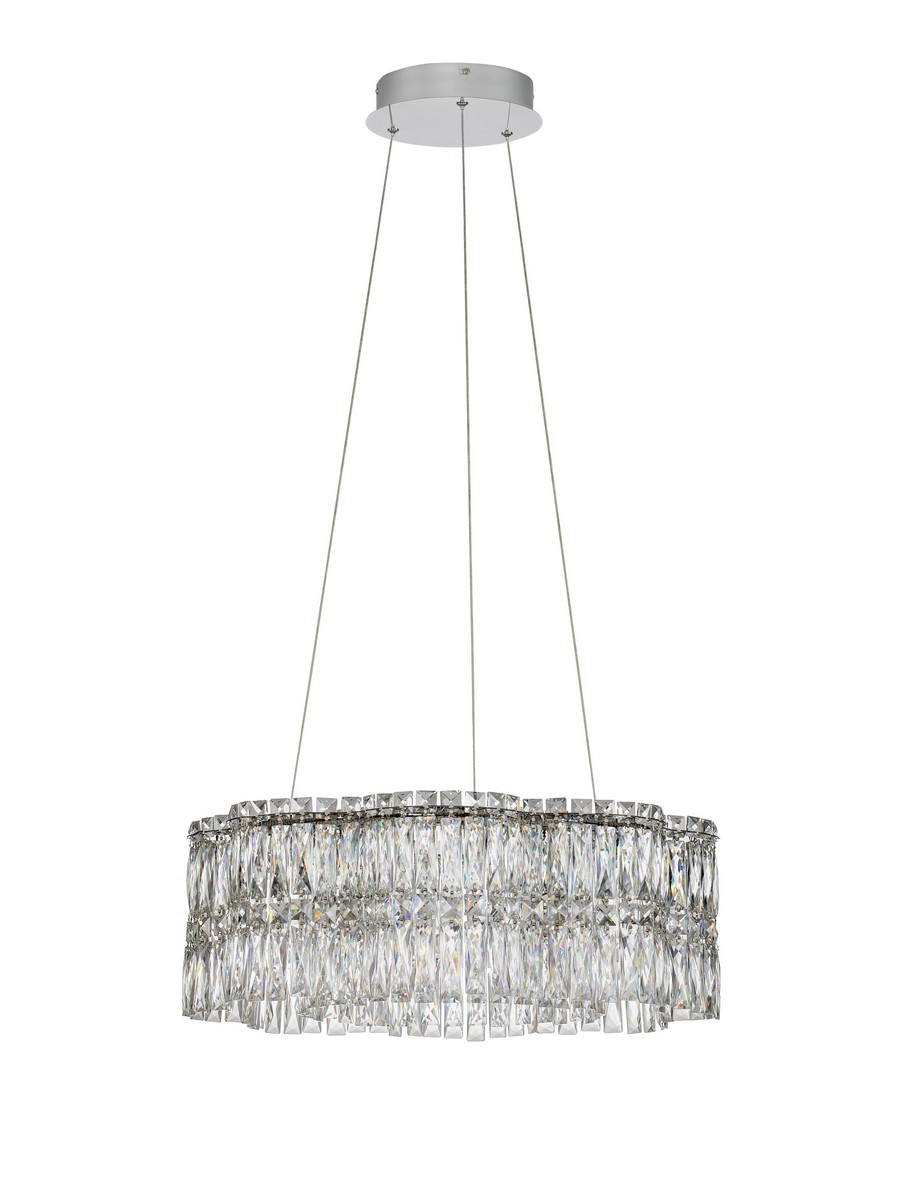 Luces Exclusivas ARIZA Lampa Wisząca LED 34W 2040lm 3500K stal/kryształ szary i odcienie szarości LE45851