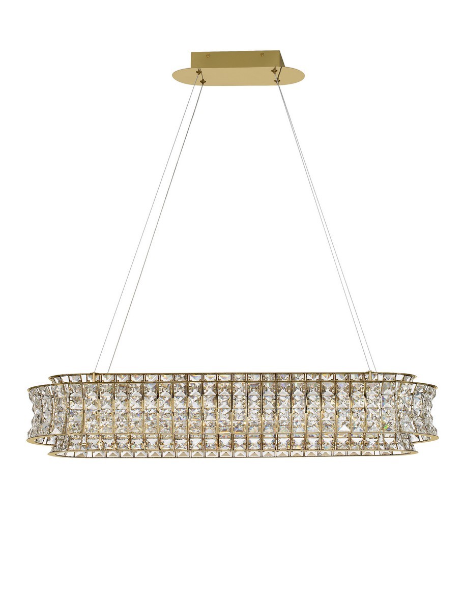 Luces Exclusivas ARONA Lampa Wisząca LED 74W 5714lm 3500K stal/kryształ złoty i odcienie złota LE45870