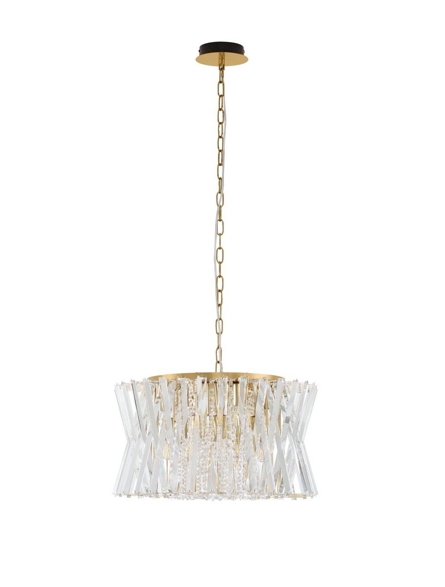 Luces Exclusivas MELUNTO Lampa Wisząca ø 54cm E14 metal/kryształ złoty i odcienie złota LE45152