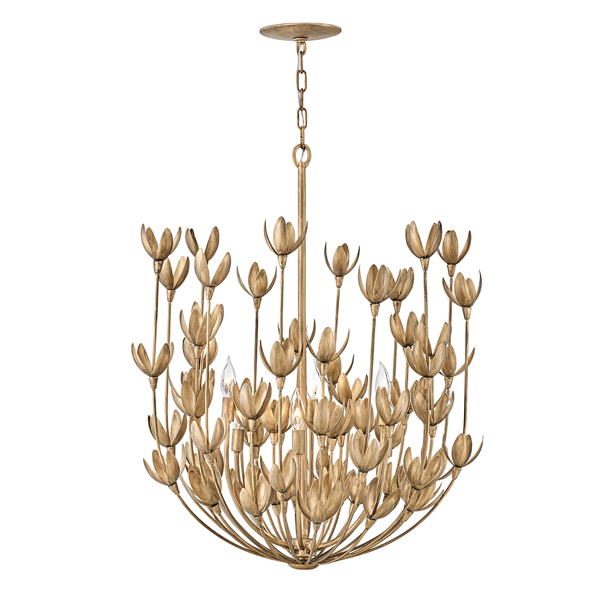 Quintiesse Żyrandol Flora 6 źródeł światła Oksydowane złoto Elstead Lighting QN-FLORA6-GD