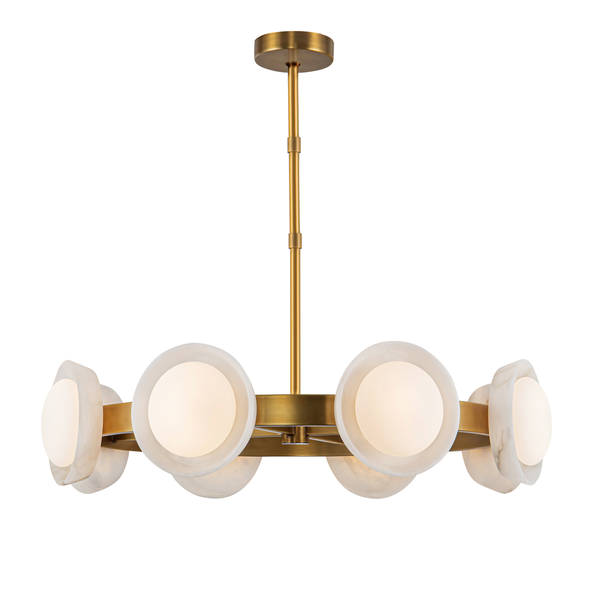 Quintiesse Żyrandol LED Alonso Vintage mosiądz Elstead Lighting QN-ALONSO8-VBS-AR