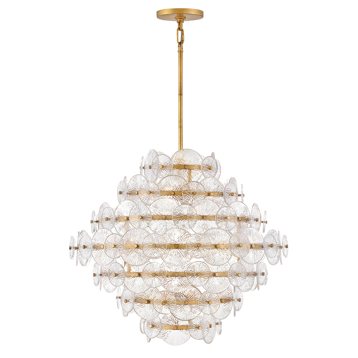 Quintiesse Żyrandol Rene 16 źródeł światła Przecierany mosiądz Elstead Lighting QN-RENE-16P-DSB