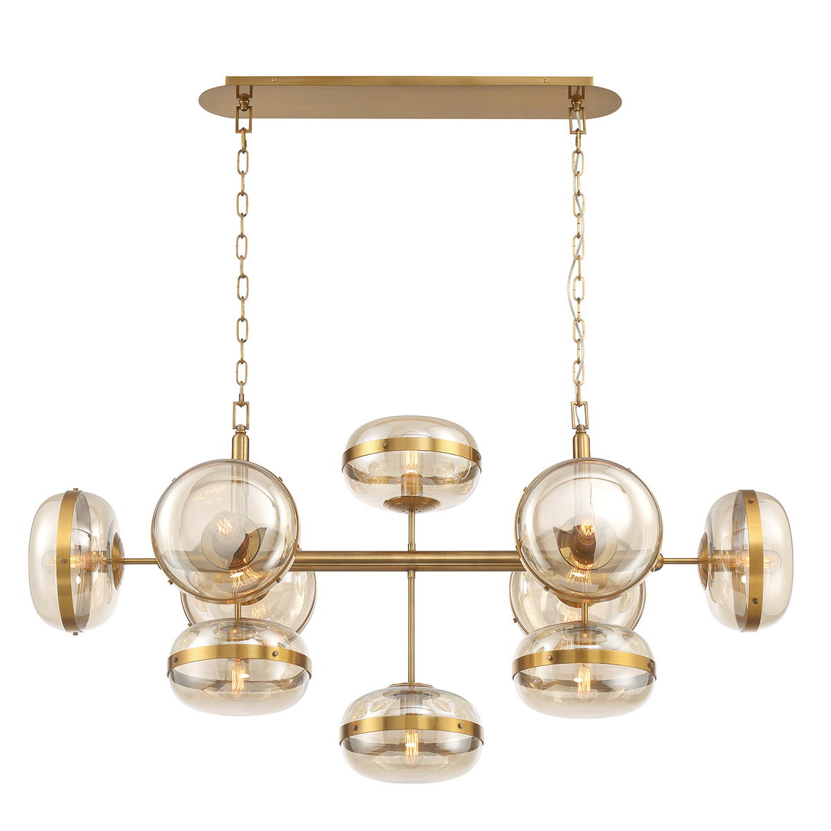 Quintiesse Lampa wyspowa Nottingham - 10 źródeł światła - Antyczny mosiądz Elstead Lighting QN-NOTTINGHAM-10LP-AB