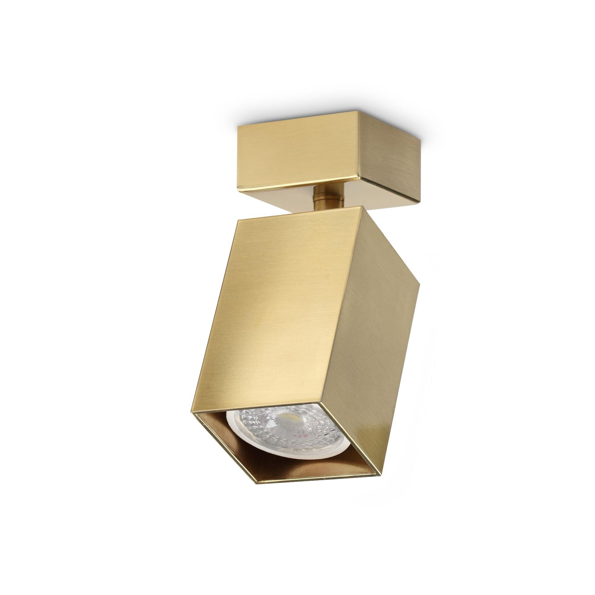 Ideal Lux Lampa Ścienna DYNAMITE AP1 SQUARE OTTONE Mosiądz 371214