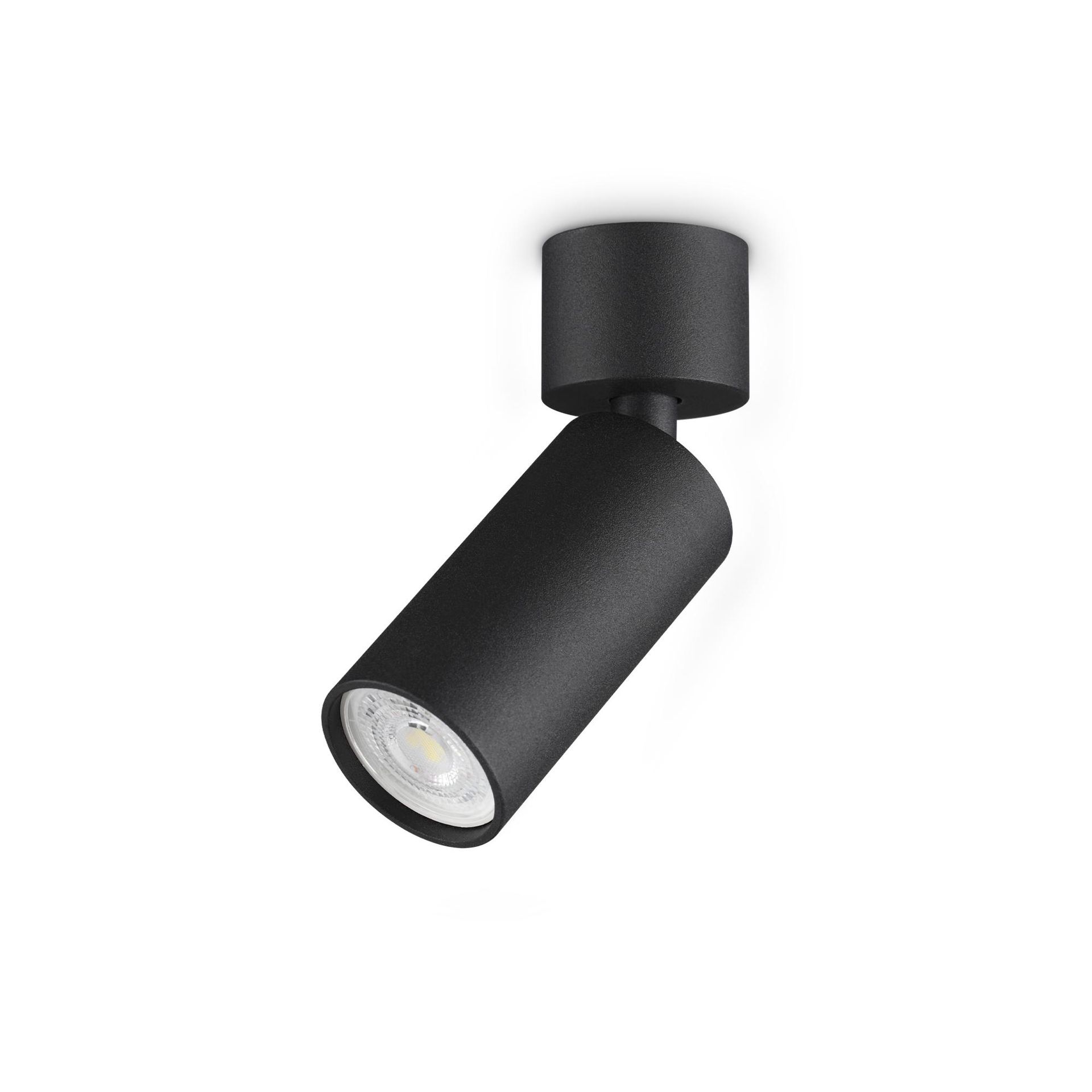 Ideal Lux Lampa Ścienna DYNAMITE AP1 MINI ROUND NERO Czarny 347646