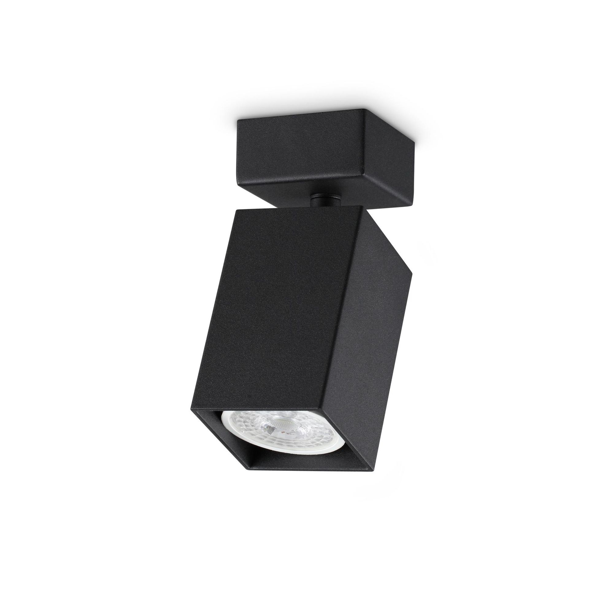 Ideal Lux Lampa Ścienna DYNAMITE AP1 SQUARE NERO Czarny 371191