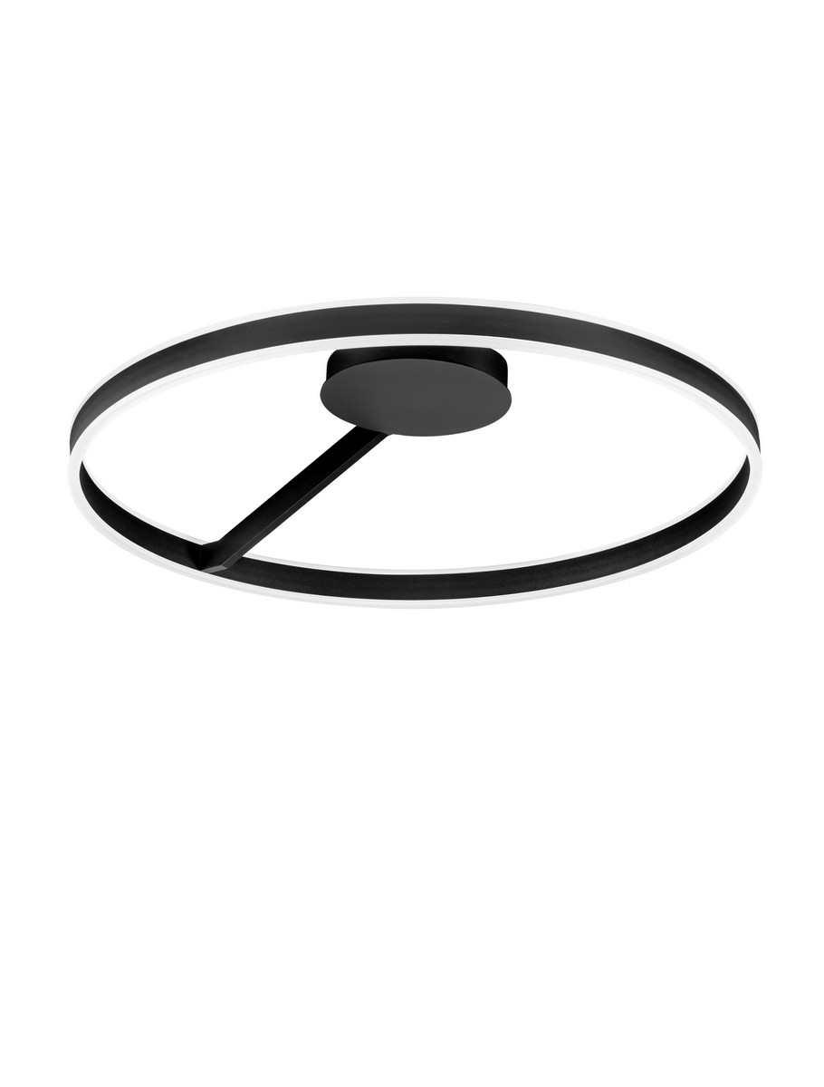 Luces Exclusivas SOLVIRA Lampa Sufitowa ø 80cm LED 48W 3118lm 2700-3000-4000K aluminium/akryl czarny LE45497