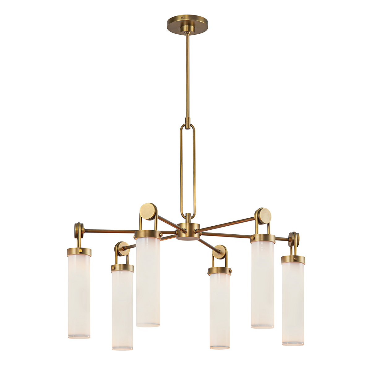 Quintiesse Żyrandol Wynwood 6 źródeł światła Vintage mosiądz Elstead Lighting QN-WYNWOOD6-VBS