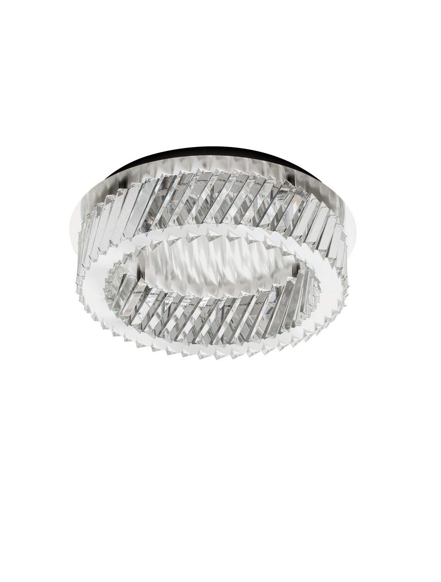 Luces Exclusivas CANLIRA Lampa Sufitowa ø 43cm LED 34W 2380lm 3000K metal/kryształ szary i odcienie szarości LE45159
