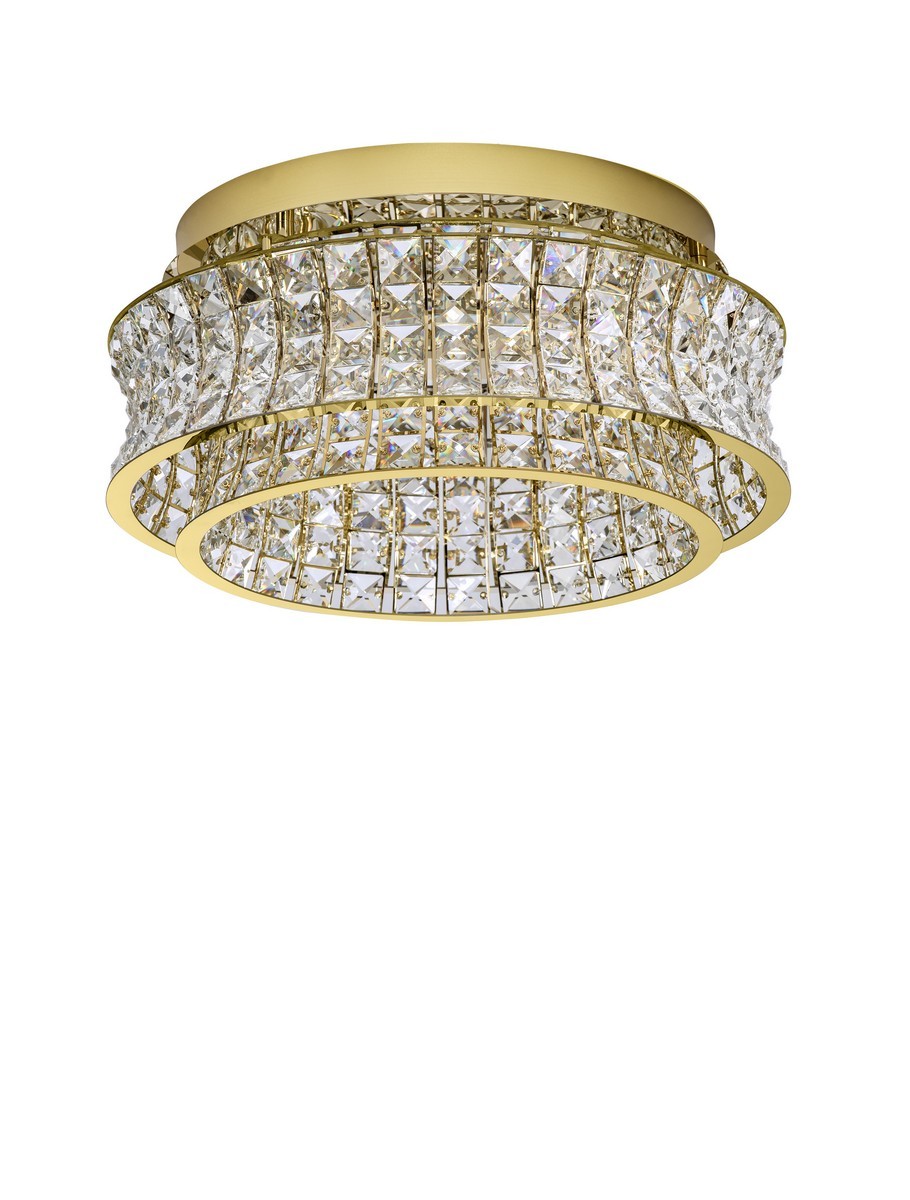 Luces Exclusivas ARONA Lampa Sufitowa LED 46W 3465lm 3500K stal/kryształ złoty i odcienie złota LE45860