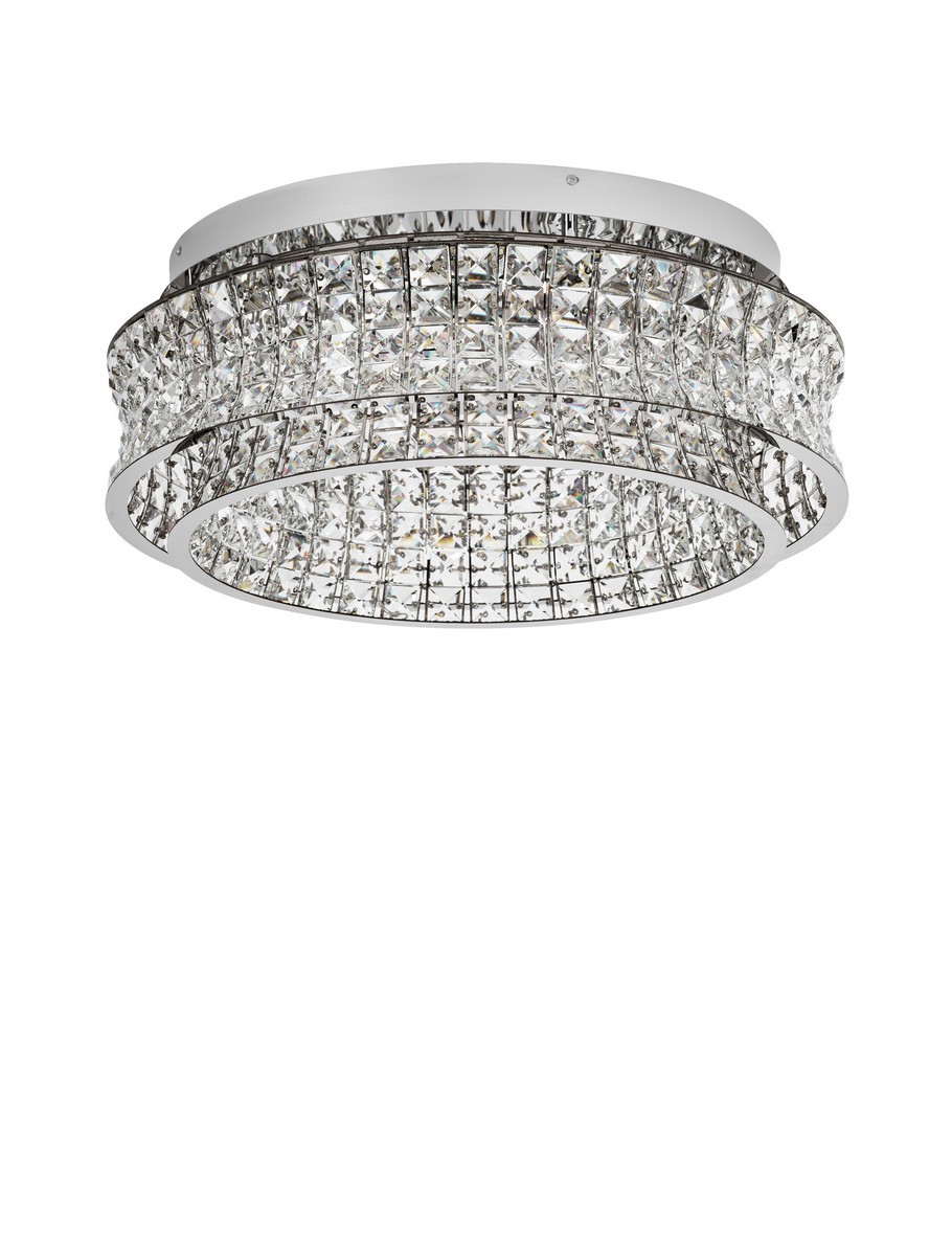 Luces Exclusivas ARONA Lampa Sufitowa LED 56W 4120lm 3500K stal/kryształ szary i odcienie szarości LE45863