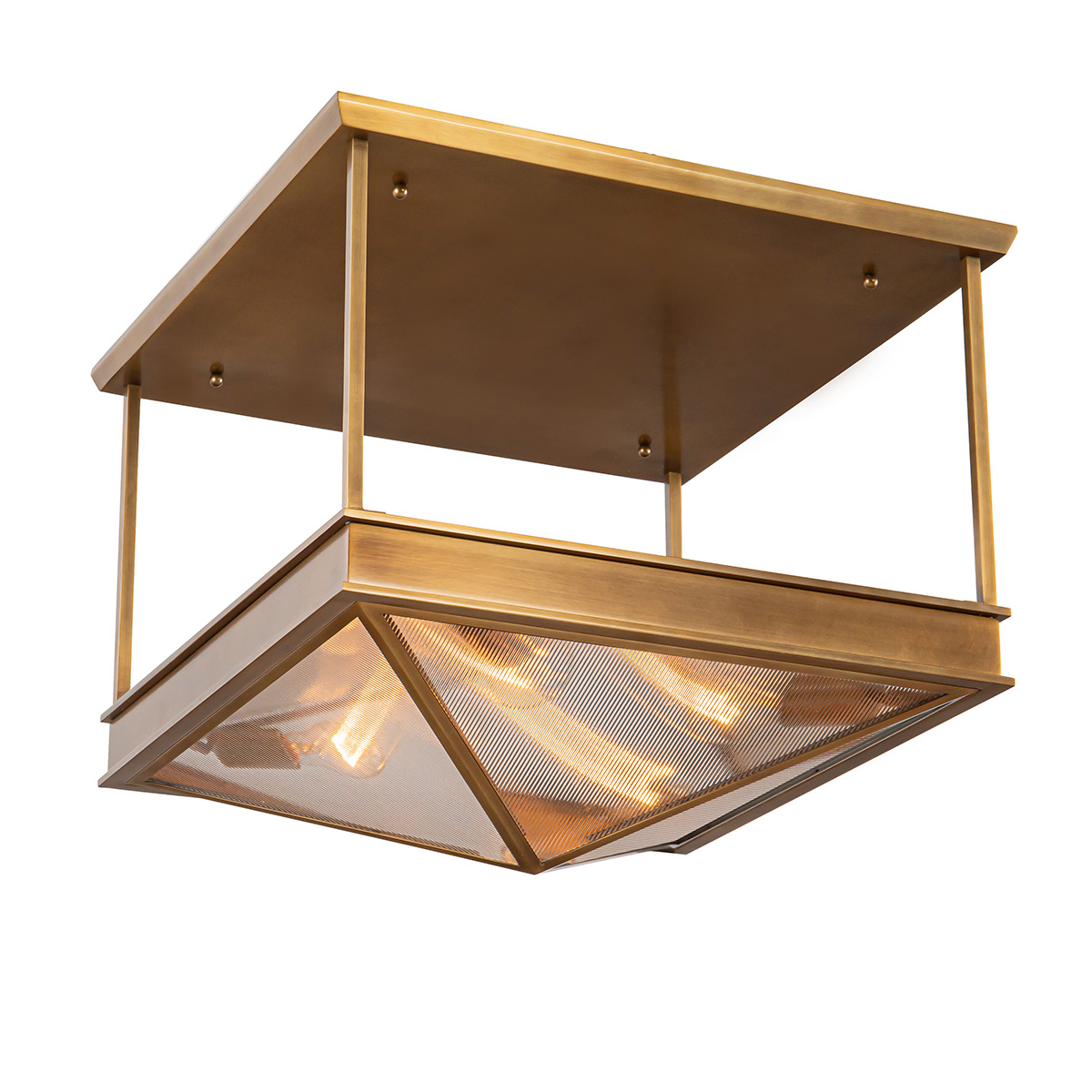 Quintiesse Półplafon Cairo 4 źródła światła Vintage mosiądz Elstead Lighting QN-CAIRO-SF-VBS-CR