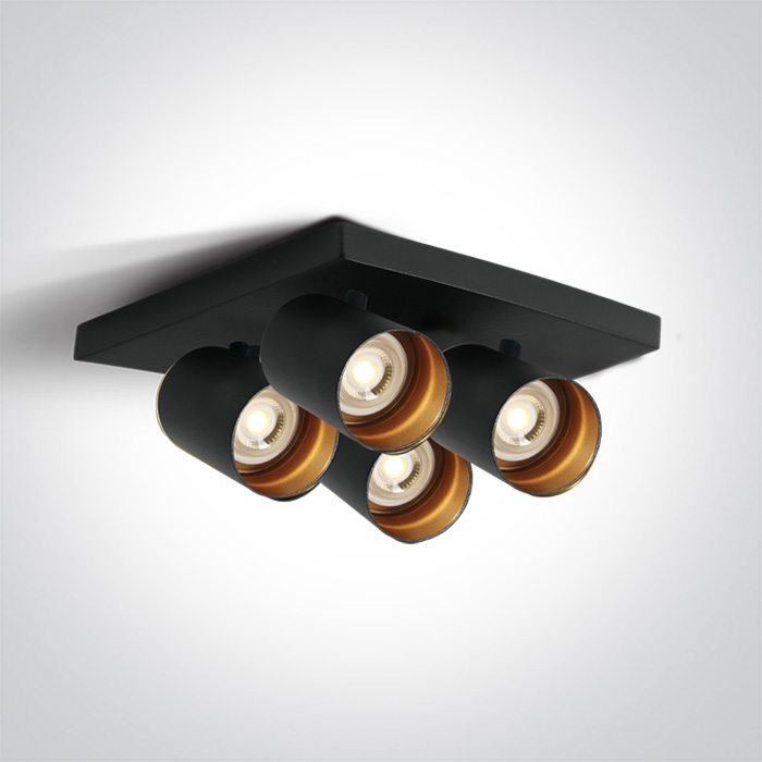 One Light ELATOS 4 sufitowa 4x10W GU10 czarny 65405N/B