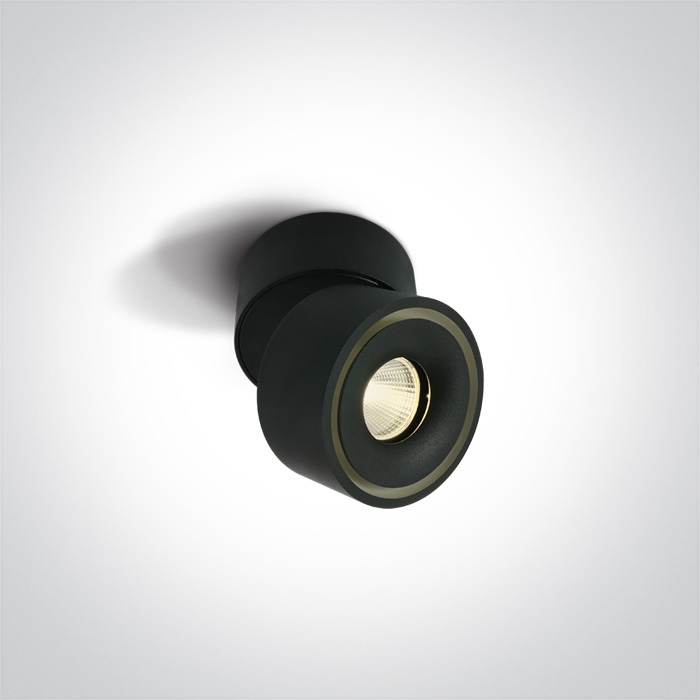 One Light PSARU sufitowa 8W 3000K-3500K-4000K czarny 12108LA/B/V