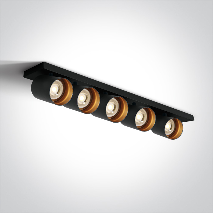 One Light ELATOS 5 sufitowa 5x10W GU10 czarny 65505N/B