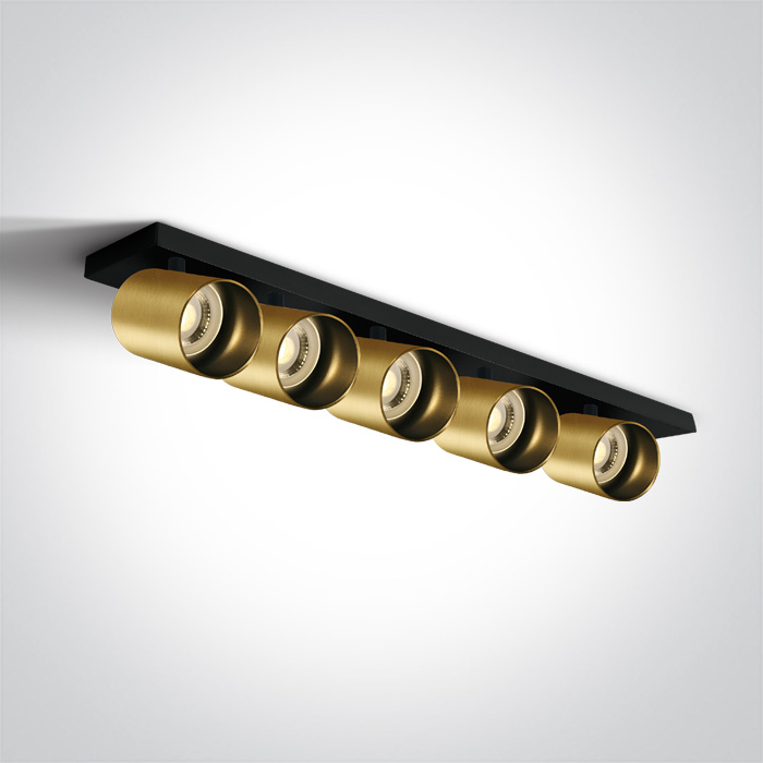 One Light ELATOS 5 sufitowa 5x10W GU10 szczotkowany mosiężny 65505N/BBS