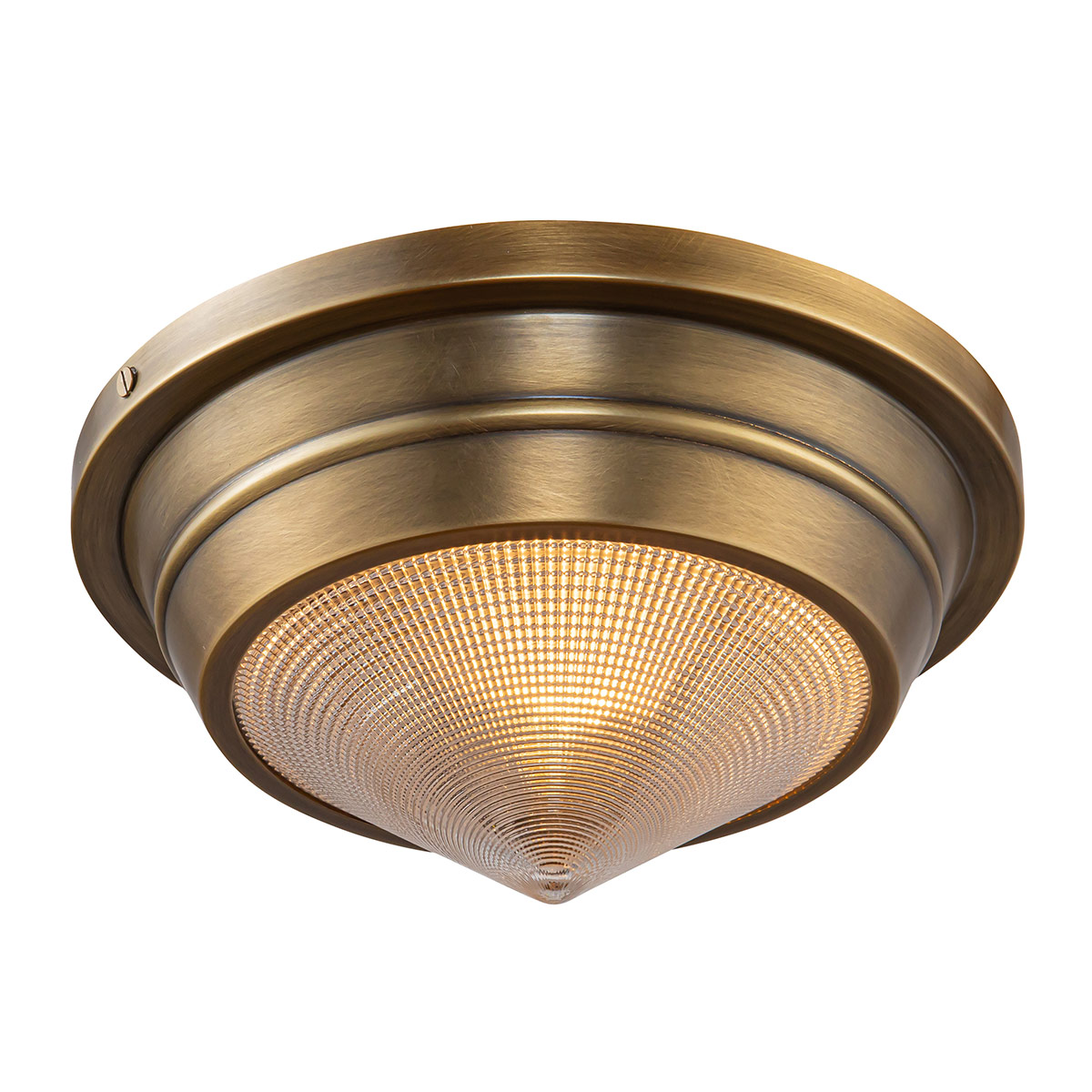 Quintiesse Mały plafon Willard 1 źródło światła Vintage mosiądz Elstead Lighting QN-WILLARD-F-S-VBS-PG