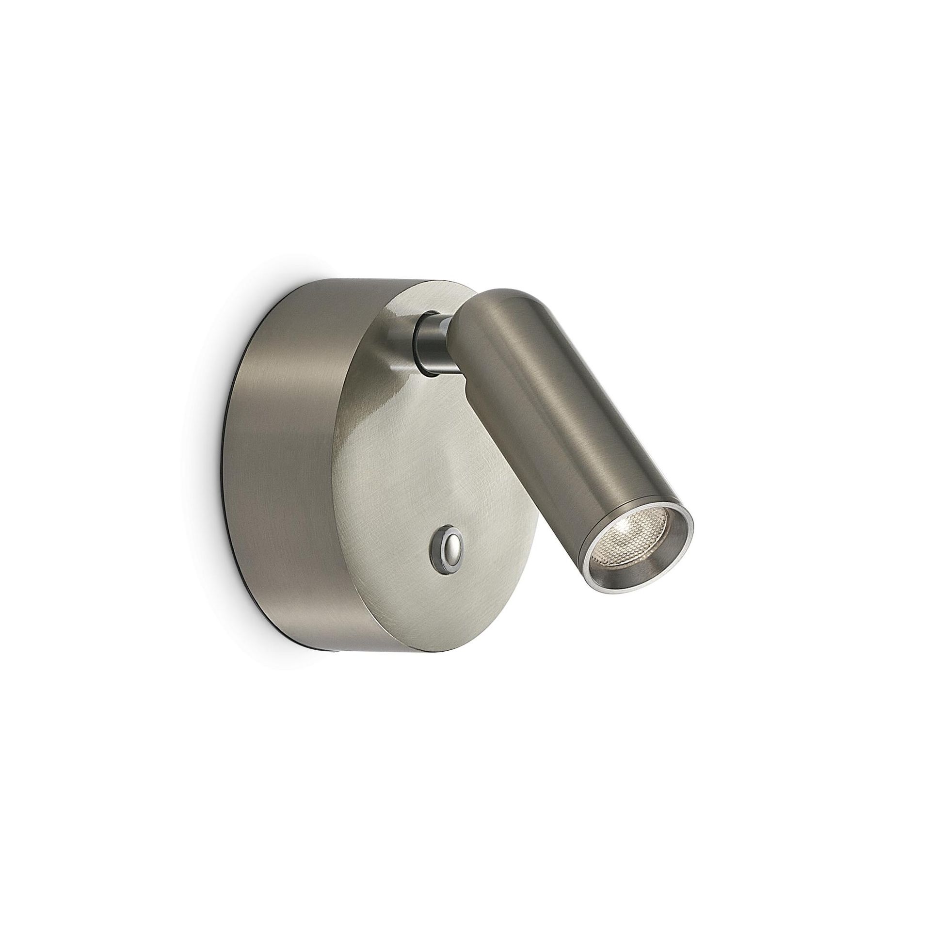 Ideal Lux Lampa Ścienna BEAN AP ROUND RECHARGEABLE NICKEL Nikiel 364810